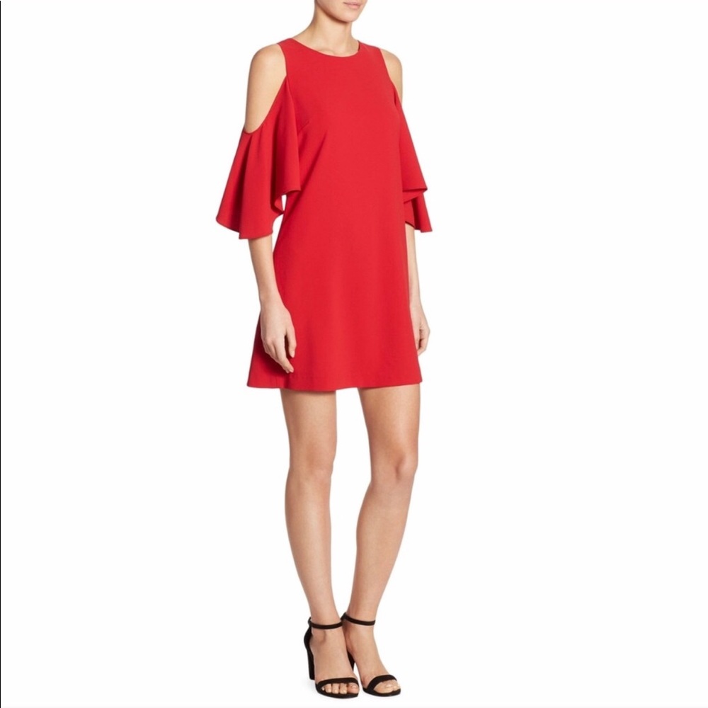 Alice & Olivia Coley Cold Shoulder Red Dress